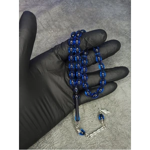 Mos Tesbih Lacivert Toz Kehribar Tesbih