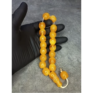 Mos Tesbih Büyük Boy Üst Düzey Maskot Toz Kehribar Tesbih