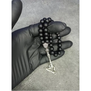 Mos Tesbih Oniks Doğaltaş Küre Siyah Tesbih