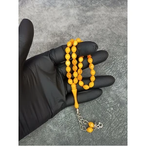 Mos Tesbih Arpa Kesim Hareli Toz Kehribar Tesbih