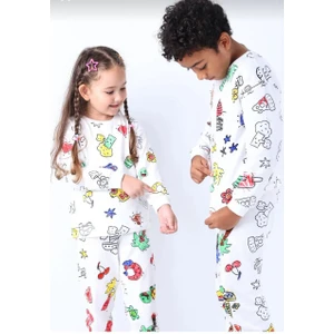 Perinin Dolabı Boyanabilir Eğlenceli Çocuk Pijama Takımı