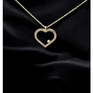 G&A Jewels Pırlantalı 14 Ayar Altın Kalp Kolye