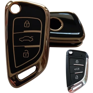 Bmw Tipli Kd Keydiy NB29 Uyumlu Kumanda Anahtar Kılıfı Oto Anahtarlık Siyah Gold