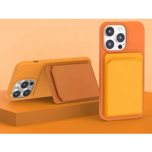 Cover Center Magsafe Özellikli Güçlü Mıknatıslı Deri Kartlık Cüzdan Tüm Telefonlar ile Uyumlu Manyetik Kartlık