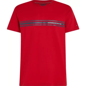Erkek Th Çizgili T-Shirt - Kırmızı