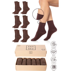 Bambu Kadın Lastiksiz Soket Dikişsiz Premium Çorap Kutulu 6'lı / Iz Bırakmaz / Sıkmayan Çorap