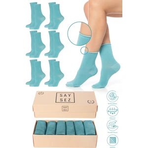 Bambu Kadın Lastiksiz Soket Dikişsiz Premium Çorap Kutulu 6'lı / Iz Bırakmaz / Sıkmayan Çorap