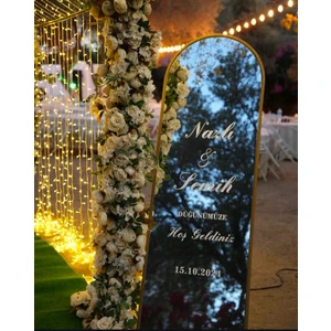 Düğün Nişan Ayna Yazısı 40 cm  Etiket Sticker