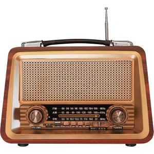 Bayındır Elektronik Gerçek Ahşap Eskitme Bluetooth Hoparlör Mp3 Çalar Müzik Kutusu Nostaljik Radyo