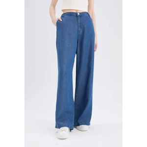Pull On Wide Leg Yüksek Bel Uzun Tensel Yıkamalı Pantolon D8239AX25SM