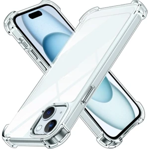 M.tk moveteck Apple iPhone 15 Kılıf Köşe Korumalı Darbeye Dayanıklı Antişok Şeffaf Silikon Pc Sert Kapak