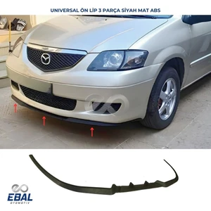 Ebal Oto Universal Cupra Ön Lip Mat Siyah Abs 3 Parça Tüm Araçlara Uyumlu