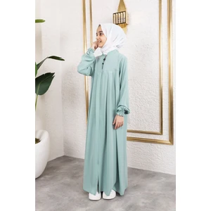 Robalı Pileli Çocuk Ferace & Mint