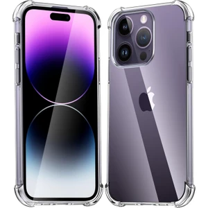 M.tk moveteck Apple iPhone 14 Pro Kılıf Köşe Korumalı Darbeye Dayanıklı Antişok Şeffaf Silikon Pc Kapak