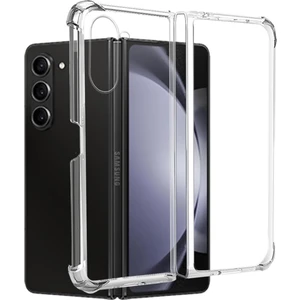 M.tk moveteck Samsung Galaxy Z Fold 5 Kılıf Köşe Korumalı Darbeye Dayanıklı Antişok Şeffaf Silikon Kapak