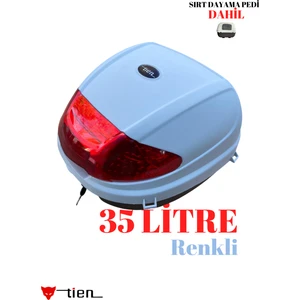 (SIRT DAYAMA PEDİ Dahil)Tien 35 Litre Renkli Açık Gri Motosiklet Çantası