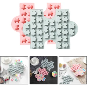 Tahtakale Toptancı Silikon Kek Kalıp Çikolata Puzzle Şekilli Minik Puzzele Kalıbı Şeker Hamuru Jelibon Kalıbı