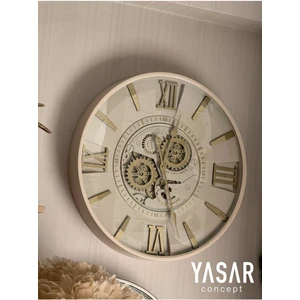 Han Clock Luna Metal Çarklı Duvar Saati 60cm