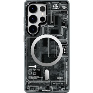 Galaxy S25 Ultra Kılıf Magsafe Şarj Özellikli Youngkit Technology Serisi Kapak Siyah