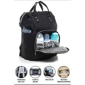 Baby Home Grand Anne Bebek Bakım Sırt Çantası Termal Biberonlu Askı Aparatlı