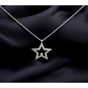 G&A Jewels Pırlantalı Yıldız 925 Ayar Gümüş Kolye