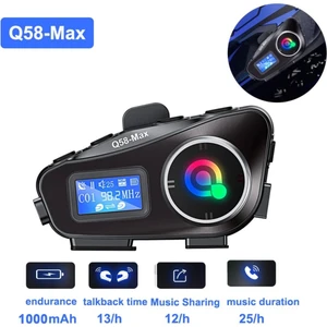 Q58 Max Dijitool Kablosuz Motosiklet Kaskı Interkom Çift Sürücü Iletişimi 500M Stereo Mp3 Fm Radyo