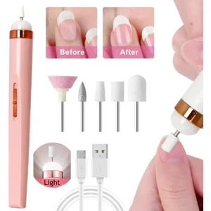 5in1 LED Işıklı USB Şarjlı Tırnak Törpü Seti El Tırnak Bakımı için 5 Fonksiyon