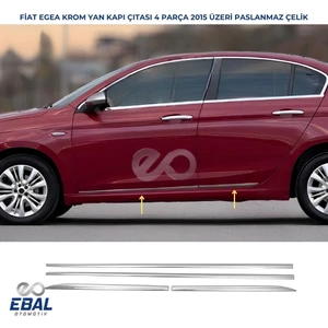 Ebal Oto Fiat Egea Cross Krom Yan Kapı Çıtası 4 Parça 2015 ve Üzeri P.Çelik