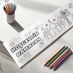 Ramazan’a Özel 30X500 cm Boyama Rulo Kağıdı, Ramazan Temalı 5 mt Boyama Etkinlik Rulo Kitabı