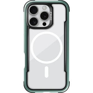 iPhone 16 Pro Kılıf Magsafe Uyumlu Airbagli Raptic Shield Serisi Şeffaf Arka Yüzey Kapak Yeşil