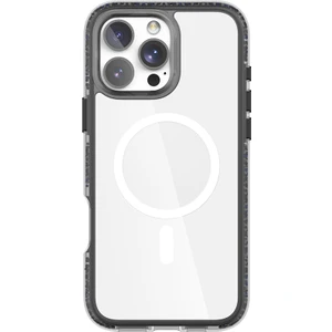 iPhone 16 Pro Max Kılıf Magsafe Uyumlu Raptic Airjoy Serisi Boncuk Tasarımlı Şeffaf Kapak Siyah-Gri