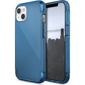 iPhone 13 Kılıf Raptic Air Serisi Airbag Tasarımlı Metal Köşelikli Şeffaf Kapak Mavi