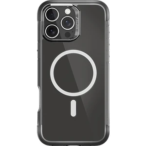iPhone 16 Pro Max Kılıf Magsafeli Raptic Air Serisi Airbagli Metal Köşelikli Şeffaf Kapak Siyah