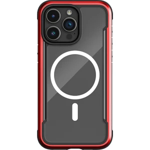 iPhone 15 Pro Max Kılıf Magsafe Uyumlu Airbagli Raptic Shield Serisi Şeffaf Arka Yüzey Kapak Kırmızı