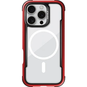iPhone 16 Pro Max Kılıf Magsafe Uyumlu Airbagli Raptic Shield Serisi Şeffaf Arka Yüzey Kapak Kırmızı