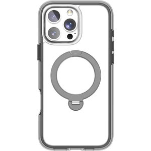 iPhone 16 Pro Max Kılıf Magsafe Uyumlu Raptic Airjoy Serisi 360 Dönebilen Standlı Kapak Siyah - Gri