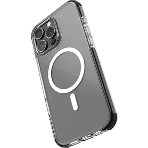 iPhone 16 Pro Max Kılıf Magsafe Uyumlu Airbag Tasarımlı Raptic Clear Serisi Şeffaf Kapak Siyah