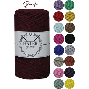 Haler Macrame Taranan Makrome İpi, 3 mm Tek Büküm Makrome, Taranabilir Pamuk Makrome