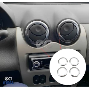 Ebal Oto Dacia Duster Krom Havalandırma Çerçevesi 4 Prç. 2010-2018 Paslanmaz Çelik