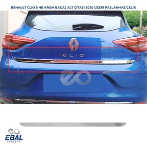 Ebal Oto Renault Clio 5 HB Krom Bagaj Alt Çıtası 2020 Ve Üzeri P.Çelik