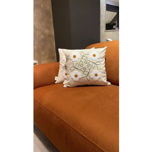Papatya Punch Panç Nakışlı Kırlent Kılıfı 1 Adet 43 x 43 cm