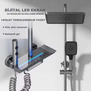 Rena Design Antresit Dijital Ekran  Piyano Fonksiyonel Akıllı Duş Sistem Banyo Batarya Robot Yağmurlam Ambiyans