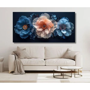 Kabartma Görünümlü Şeftali Çiçeği Kanvas Tablo