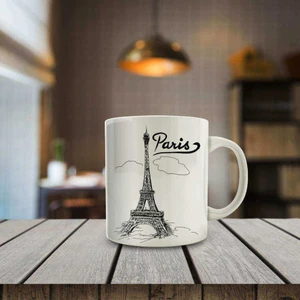 Paris Eyfel Kule Silüeti Baskılı Hediyelik Kupa BARDAK-0125487