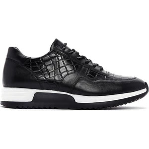 Erkek Siyah Bağcıklı Deri Sneaker 25SFD640014