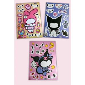 Hello Kitty,kuromi ve Arkadaşları, Kendin Yap Sticker, 3 Adet