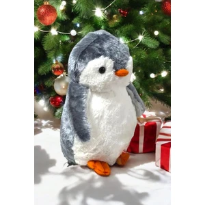 Düşünen Pingu Penguen 40 cm Gri Peluş Oyuncak Uyku ve Oyun Arkadaş
