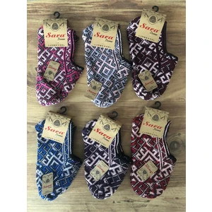 Sara Donna Kadın Çetik 6 Çift Yün Örgülü Çeyizlik Bohçalık Hediyelik Patik Çorap