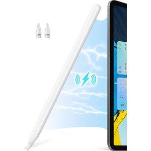 Novstrap Apple iPad Mini 6 ile Uyumlu Dokunmatik Tablet Kalemi 2. Nesil Smart Pencil Stylus Manyetik Şarj Avuç Içi Reddi