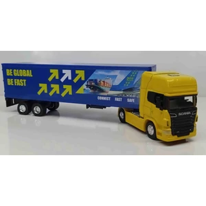 Kinsmart 1:64 Ölçek Scania V8 R730 Dorseli Tır/// Küçük Boy Ürün